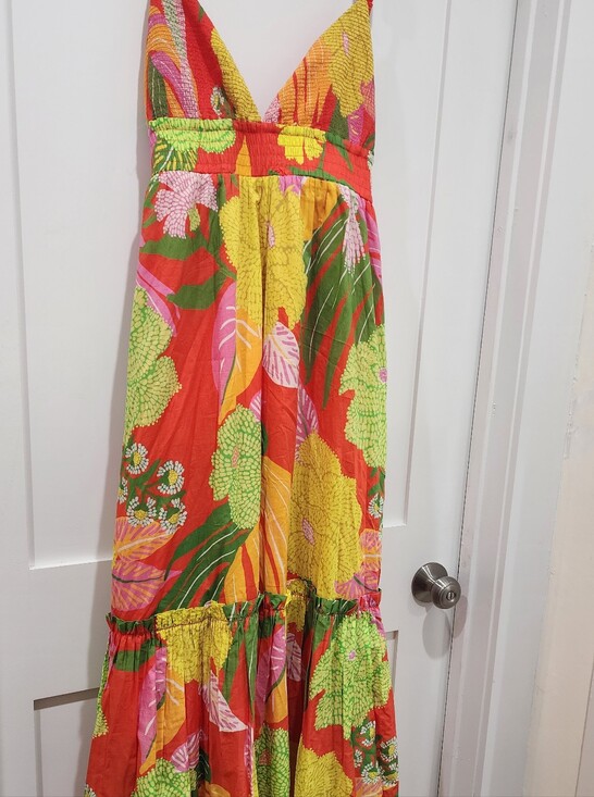 FARM Rio Dresses & Skirts - FARM Rio Tropical Maxi Dress in Red, Green, Yellow, Size Large